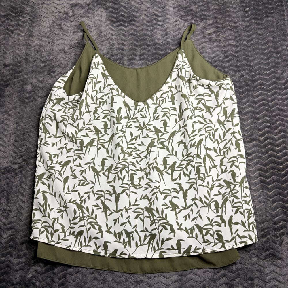 Apricot green and white tank top size 12